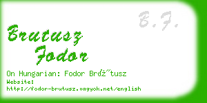 brutusz fodor business card